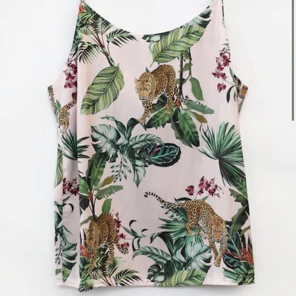 David Lerner - Eva Scoop Neck Cami Jungle Print - Picture 6 of 8